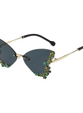 防紫外线蝴蝶镶钻儿童太阳镜