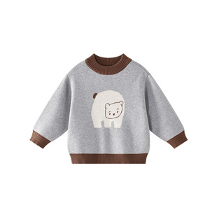 博睿恩儿童秋冬毛衣新款男女宝宝半高领亲肤加厚保暖上衣内搭