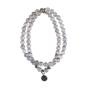 清梦 | 天然水晶手链灰月光石水晶手串女款双圈小众原创设计手钏