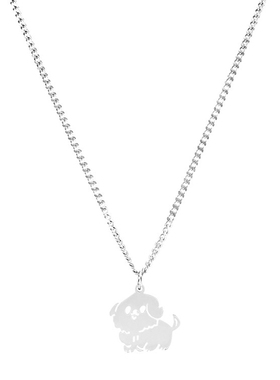 可爱小狗钛钢蛇骨链男女项链吊坠