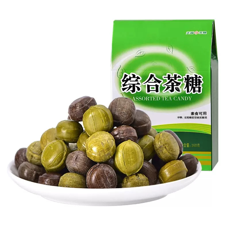 天福茗茶 综合茶糖 多口味茶味糖果 休闲零食 抹茶糖果 160G