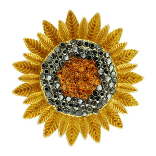 艾妮希菲高端精致小众向日葵胸针高级感金色胸花别针时尚配饰品