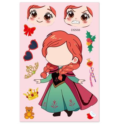 爆款图集贴纸免剪切艾莎公主贴纸冰雪奇缘卡通动物贴画动手动脑益智手帐雪人多种多样王子小鹿自粘贴