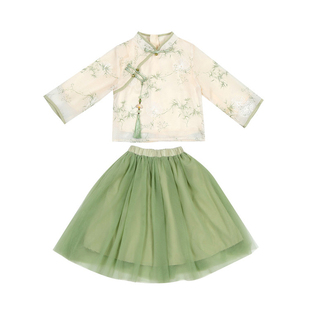 儿童诗词朗诵演出汉服男女童姐弟新中式国风唐装幼儿园毕业照班服