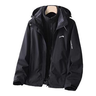 贵人鸟男士冲锋外套男秋冬款棉服三合一爸爸外套中年男装夹克衣服