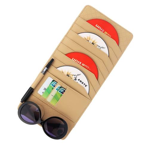 汽车CD夹小羊皮CD包多层15CM用品车用内饰车载*35CD名片夹汽车夹