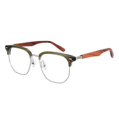 木九十商务近视眼镜复古木质镜腿