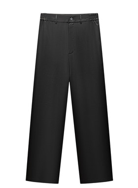 重缎香云纱男士宽松真丝直筒裤