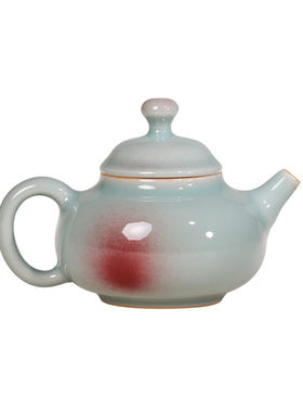 寻造钧瓷原矿手工泡茶壶窑变高级陶瓷功夫茶具套装家用送礼容天壶