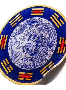 【先生推荐】合金青龙牌纳福厨房水龙头贴自粘防水朱砂八卦吉祥贴