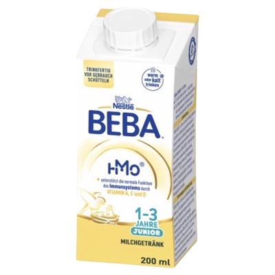 德国雀巢贝巴 Beba 1段铂金版HMO液体奶配方水奶液态奶200ml*6