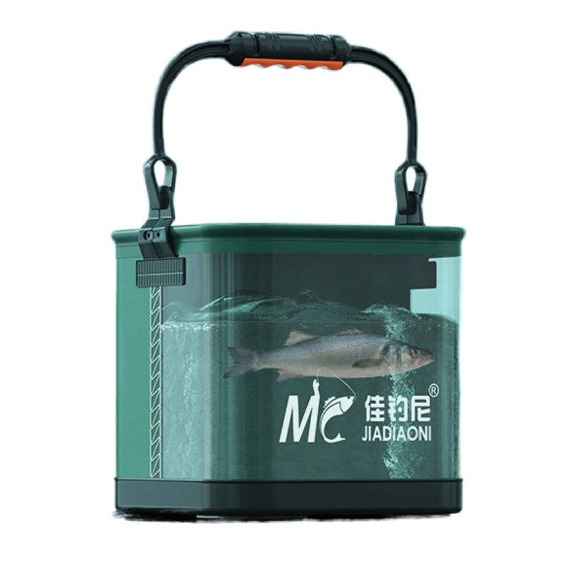 佳钓尼装鱼桶加厚透明便携可折叠