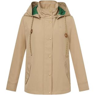 【专柜正品】Hazzys哈吉斯连帽抽绳外套韩版春秋季休闲经典夹克女