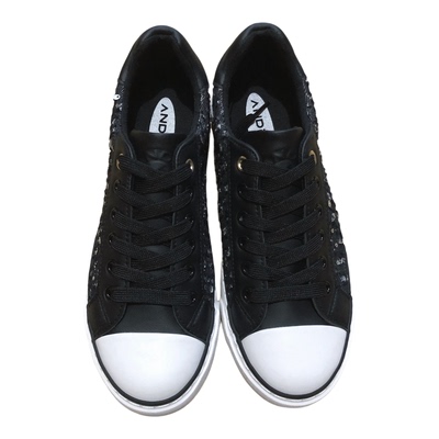 出口老美亮片硫化低帮女板鞋