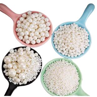 烘焙金珠白色糖珠蛋糕装饰糖豆可食用冰淇淋彩针糖彩色珍珠糖500g