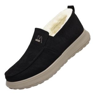 达官贵人棉鞋男冬季羊毛老北京布鞋加厚保暖加绒一脚蹬大码雪地靴