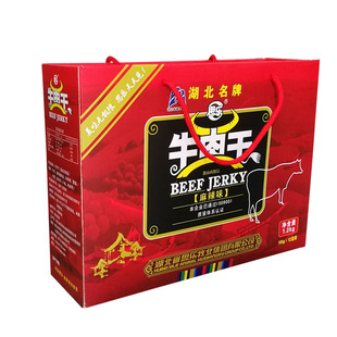 湖北九州牧业 恩施思乐牛肉干1200g礼盒 经典红盒装麻辣口味包邮