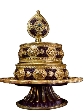 尼泊尔摆件手工雕花纯铜曼扎盘