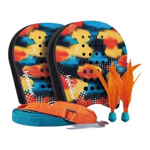 WABOBA户外室内亲子手拍游戏毽子拍玩具儿童板羽三毛球拍家庭套装