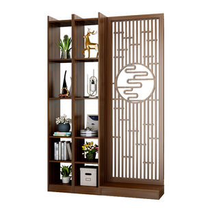 新中式玄关入户屏风简约现代进门客厅隔断柜办公室遮挡置物架装饰