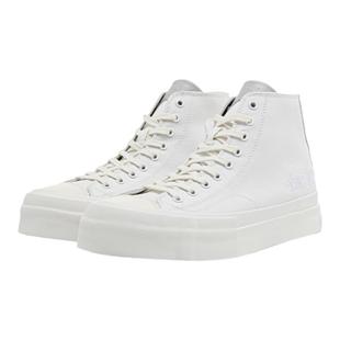 TCMADE x STA偷心集团 联名 高帮厚底帆布鞋拼皮 白色厚底硫化鞋