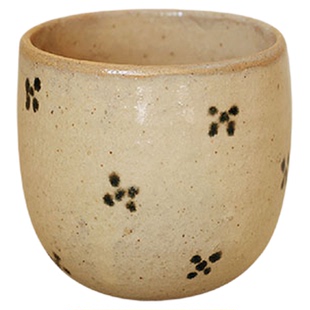 木墨生活x溪边梅花系列手握杯 手工复古拿铁拉花咖啡杯陶瓷茶水杯