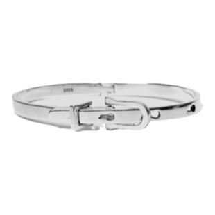 THESOONG/925纯银女士可调节手镯 小众设计皮带扣简约百搭素圈