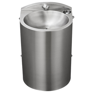 304不锈钢落地式洗脸盆 监狱羁押室水龙头一体式洗手盆带检修门