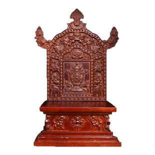 家用雕花八吉祥橡木佛龛供台神台神龛可拆卸复古佛像底座佛台摆件