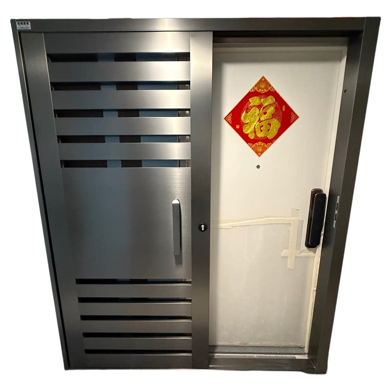 香港居屋舊屋苑推拉門加厚304不鏽鋼鋼閘鐵閘防指紋包度尺安裝