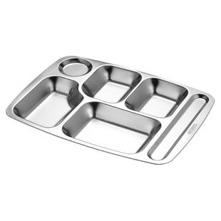 幼儿园不锈钢餐盘分格三/四格儿童餐盘304食堂餐盘分隔快餐盘家用