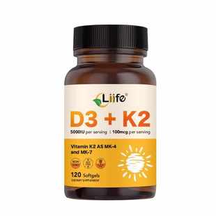 Liife厉孚活性维生素d3k2软胶囊中老年双效同补搭配镁引钙入骨骼