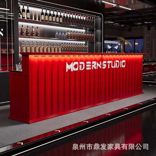 酒吧吧台收银台店铺小型舞蹈室商用转角柜台工业风复古前台接待台