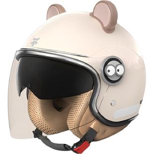 3c认证电动电瓶车冬季女士安全头盔男款秋冬保暖摩托全盔不压头发