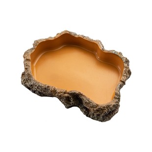 爬宠食盆仿岩石泡澡盆爬虫陆龟蜥蜴角蛙蛇守宫水盆宠物饮水盘造景