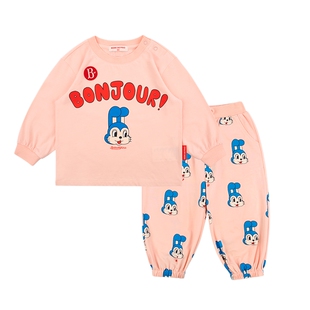 BEBEDEPINO贝贝品诺春季新款小兔子儿童圆领套头休闲套装女童小童