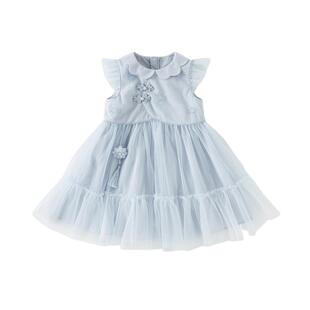 戴维贝拉儿童连衣裙2026夏装新款女童中大童薄款中国风网纱裙子