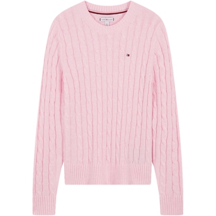 【预售免定】Tommy26秋冬新款女绞花纯色毛衣W01/圆领针织开衫W02