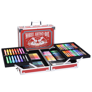 mobee儿童水彩笔画笔套装礼盒可水洗彩笔小学生美术专用画画工具绘画蜡笔彩色笔彩绘笔不脏手女孩生日礼物