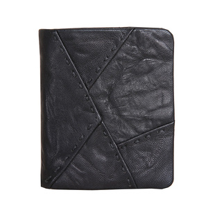 手工钱包男短款真皮潮款牛皮钱夹青年软皮竖款皮夹子正品拼接银包