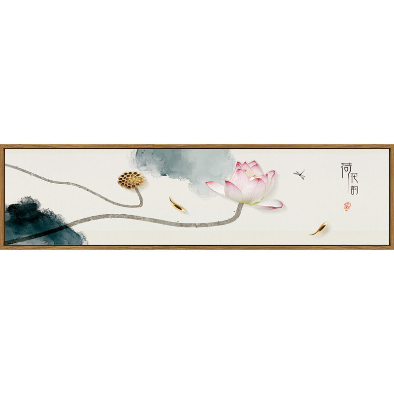 2023年主卧床头新中式荷花挂画