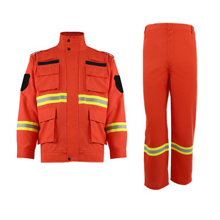 3516长袖防火阻燃服加厚防火防护套装男耐磨防刮抗撕裂多口袋反光