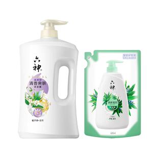 六神沐浴露清润不腻1.92kg滋润保湿栀子自然香家庭装沐浴乳
