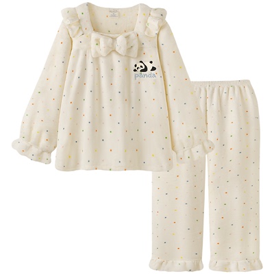 睡衣秋冬款女加厚法兰绒可爱套装