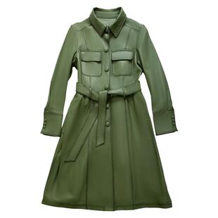 茉萱新款收腰长款真皮皮衣外套高端进口羊皮2025年春季时尚皮风衣