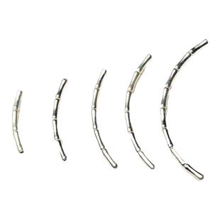 S925纯银素白色竹节弯管2.5MM粗diy手工串珠手链水晶饰品配件材料