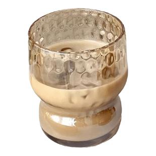 雨点胖胖杯水杯家用杯子锤纹小众ins风玻璃杯高颜值复古拿铁茶杯