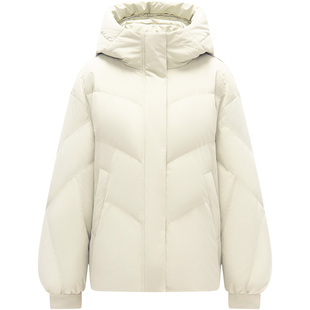 坦博尔2025年新款羽绒服女短款连帽廓形时尚保暖外套冬TB233382