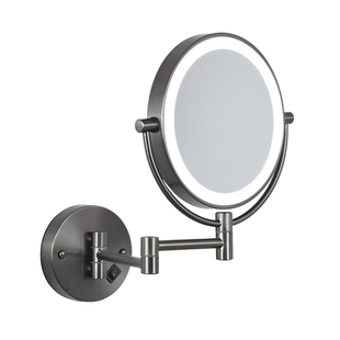 折叠led浴室镜酒店壁挂带灯镜子卫生间放大美容镜伸缩双面免打孔