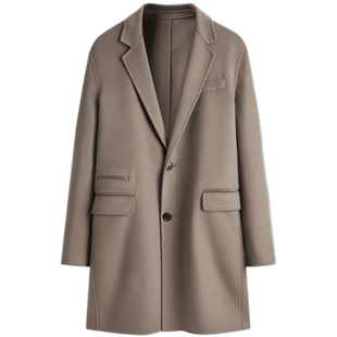 【断码钜惠】太平鸟男装奥莱西装翻领绵羊毛大衣冬中长款毛呢外套